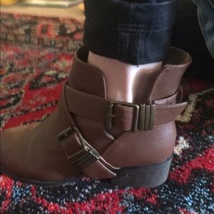 strappy buckle booties